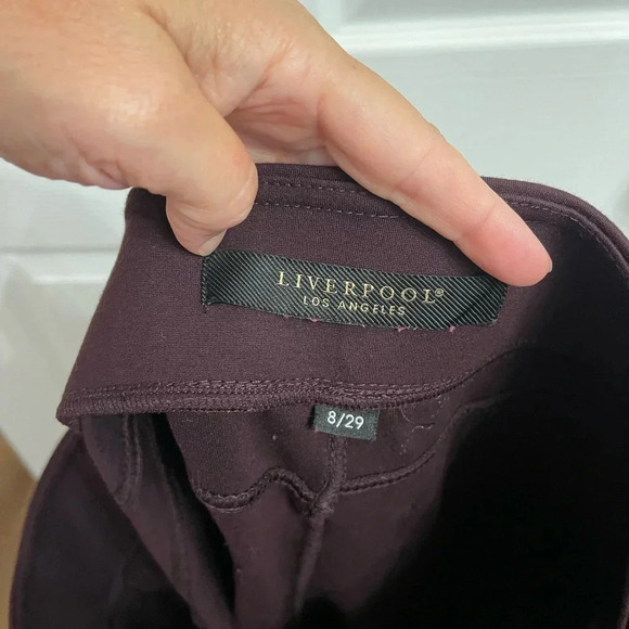Liverpool Womens Jeans 8/29 Eggplant Purple Elastic Waist Pull On Stretch - Picture 4 of 5